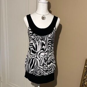 Candy Rain Black and White Zebra Print Women's Top